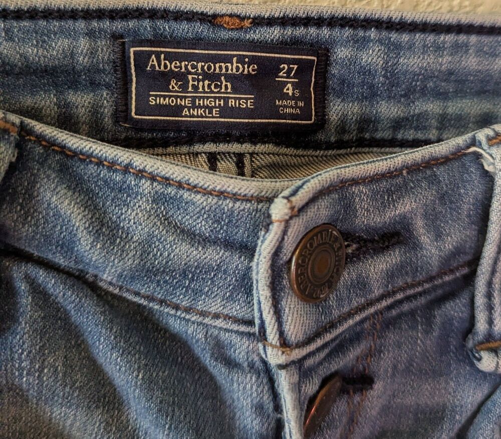 Abercrombie & Fitch Simone High Rise Ankle Button Fly Jeans Women Size 27/4 (448 - Picture 4 of 4